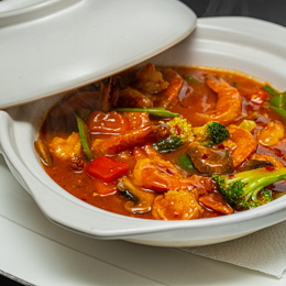 Scampis curry rouge Thaï